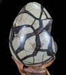 Septarian Dragon Egg Geode - Black Crystals #72046-2